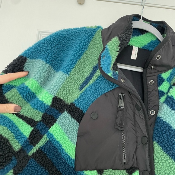 Free people color block pullover fleece. Blue green and black - Picture 4 of 4